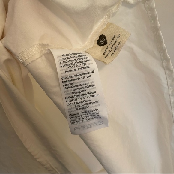 Madewell tie-front white poplin cotton dress size 6 - Picture 4 of 4